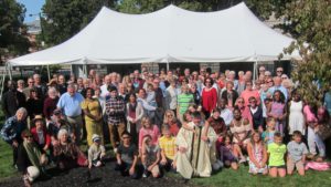 20117 Parish Picnic at St. John's, Carlisle under the tent in the courtyard